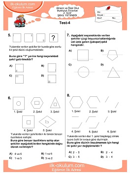 ilkokul 1. Sınıf Bilsem Zeka Testi 